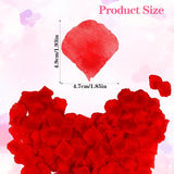 2000 Pcs Red Rose Petals, Artificial Fake Rose Petals For Marry Me, Proposal, Anniversary, Valentine'S Day, Romantic Decorations Special Night, Wedding Table Decor