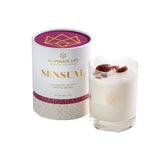 Luxury Glass Jar Candle, 14 Oz, Sensual - Strawberry Quartz Crystal Infused - Scents Of Star Anise, Rose, Sichuan Pepper & White Musk - Coconut Wax, Essential Oils, Dr. Developed
