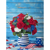 Artificial Flowers, 50 Pcs Dark Red Foam Fake Roses Bulk With Stems For Decoration Celebration Diy Wedding Bouquets Centerpieces Bridal Shower Party Christmas Tree