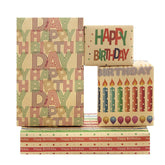 Kraft Colorful Happy Birthday Wrapping Paper For Men Women Boys Girls Kids, 4 Sheets In 4 Designs Folded Flat 20X28 Inches Per Sheet For Birthday Party, Gift Wrapping, Crafts & More