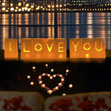 I Love You Sign Letter - I Love You Sign Light Up Letters, Romantic Proposal Anniversary Decorations For Valentines Day Special Night, Luminary Paper Bags With Tea Lights Candles Rose Petals