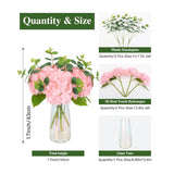 Fake Hydrangea Artificial Flowers With Vase 4Pcs Real Touch Faux Hydrangea With 3Pcs Eucalyptus Stems For Wedding Centerpiece Home Party Table Decoration?Pink?