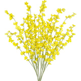 6 Pcs Artificial Forsythia Branches Fake Wildflowers Yellow 41" Silk Flowers With Long Stems Faux Spring Flowers For Tall Vase Indoor Home Decor Dining Table Centerpieces Party Wedding Outdoor