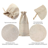 10Pcs Burlap Wine Bags With Drawstring Cream Pouches Jute Wine Bottle Bags For Wedding Party, Birthday, Christmas, Home Storage(6.29 X14.17Inches)