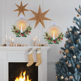 Flameless Candles With Remote And Timer Wreaths, Real Wax Battery Operated Wreaths With Led Flickering 3D Flame, Christmas Gift For Front Door Window Holiday Christmas Decor