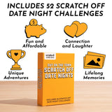 Crated With Love - Date Deck Scratch Off Cards For Couples, Date Night Ideas Card Deck For Mystery Couples Challenge, Girlfriend Boyfriend Husband Wife Anniversary Couples Gift