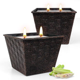 Citronella Candles Outdoor – 2 Pack, 12Oz Each, Large Double-Wick Soy Wax Candles, 100-Hour Burn Time, For Patio, Camping, Backyard, Emergency & Survival