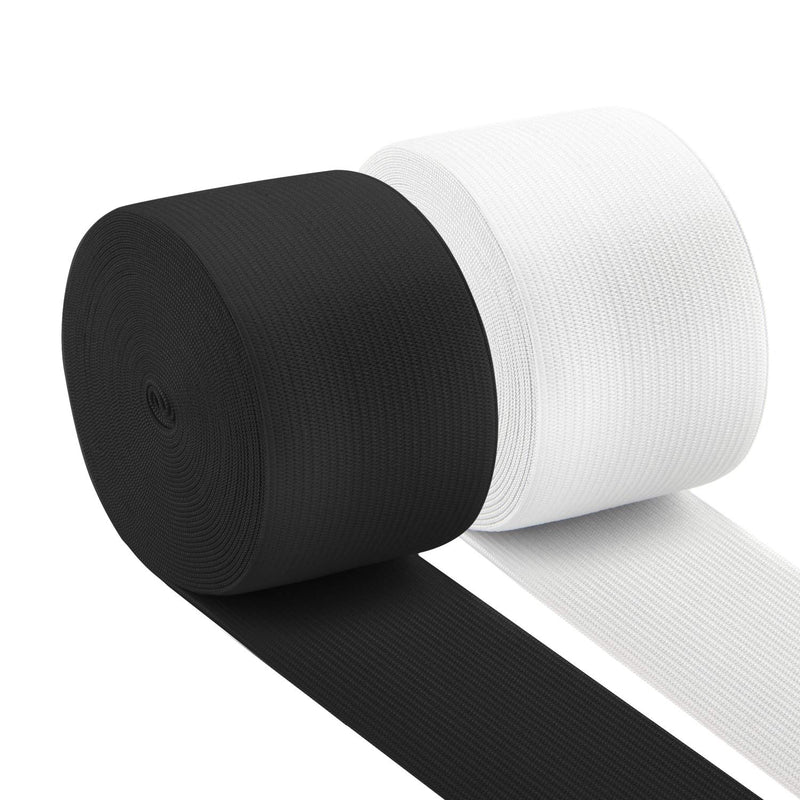 11 Yards 2 Inch High Elastic Spool Knit Elastic Bands For Sewing, 2 Ro