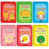 48 Pcs Valentines Day Cards For Kids School Funny Valentine'S Day Gift Tags Cards For School Class Exchange Food Themed Valentines Day Card For Kid Classroom Cute Valentines Gift For Kids