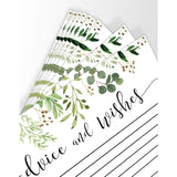 Advice And Wishes For The Mr And Mrs – Wedding Advice Cards For Bridal Shower, Games And Favors For Guests, Eucalyptus Greenery Decor, 50 Cards