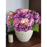 3 Pcs Pink Purple Hydrangea Artificial Flower Real Touch 21'' Long Stem Big Bloom Macrophylla Hydrangea For Wedding Baby Shower Flower Arrangement Spring Home Kitchen Table Decor