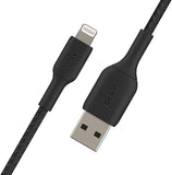3.3FT Braided USB to Lightning Cable MFi Certified Fast Charging Cord for iPhone iPad AirPods Black