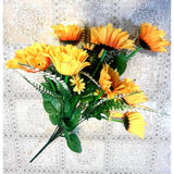 Beautiful Yellow Sunflowers Artificial Flowers Mini Fake Sunflowers Bouquet With Stems For Home Decoration Party Diy Wedding Bouquets Baby Shower Outdoor Indoor Decoration(18 Flowers)