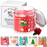 6 Pcs Christmas Scented Candles Bulk, 3.5Oz Mini Christmas Gifts For Women & Men Natural Soy Wax With Holiday Candle Include 6 Different Scents Ideal For Xmas, New Year, And Winter Home Decor