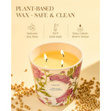 Blooming Peony Scented Candle, 28.2Oz 3 Wick Natural Soy Wax Large Candles, Long Lasting Clean Slow Burning No Toxic Décor For Home Relaxation, Romantic Dates & Gift-Giving