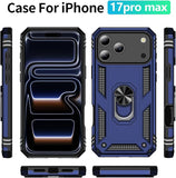 iPhone 18 Pro Max Case iPhone 17 Pro Max Case with Built-in Kickstand Blue Full Body Cover