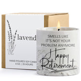 Retirement Gifts For Women Men 2026 Retirement Candle For Coworker Boss Funny Farewell Retired Gift For Friend Teacher Nurse Goodbye Gifts For Woman Lavender Candle