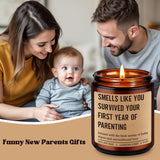 First Year Of Parenting Candle, New Parents Gifts For Couples 2026, Funny 1St Year Parent Survival Gifts, Baby First Birthday Congrats Presents Ideas, Funny Presents For New Mom And Dad