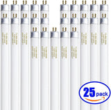 25 Pack 46 Inch T5 Fluorescent Tube Bulbs 28W 3000K Soft White G5 Base 2800LM