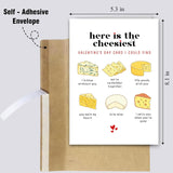 Humorous Valentine'S Day Greeting Card For Him Her, Witty Cheesy Valentines Day Card For Husband Wife, Sweet Cheese Pun Valentines Day Card For Boyfriend Girlfriend