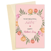 Mother'S Day Card For Sister, Beautiful Sister Mothers Day Card, Cute Card For Sister, Surprising Mothers Day Gift Idea For Friend