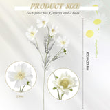 12 Pcs White Cosmos Artificial Flowers 23.6'' Fake Cosmos Wildflowers Silk Calliopsis Flower Arrangements Faux Bouquets Decorations For Wedding Bridal Shower Table Home Garden Party Decor