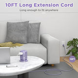 USB C Power Strip Tower 12 Outlets 4 USB Ports 10FT Cord 1200J Surge Protector Purple
