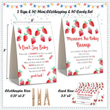 2 Strawberry Baby Shower Game,Don'T Say Baby Clothespin Games,Measure The Baby Bump,Babyshower Decorations,Baby Shower Game Gender Neutral,Baby Shower Package,Funny Baby Shower Games-4