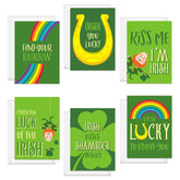 St. Patrick'S Day Card Pack / 5" X 7" Illustrated Shamrock St. Patty'S Cards With White Envelopes / 12 Full Color Lucky Leprechaun Greeting Cards/Made In The Usa