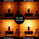 Dimmable T6 LED Bulbs E12 Candelabra Amber 2200K Warm Light T25 LED Bulb 6 Pack
