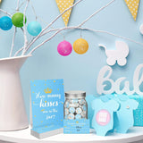 555 Pcs How Many Kisses Game Card Kit How Many Kisses Baby Shower Games Standing Sign Guessing Cards Baby Shower Stickers For Kid Sprinkle Birthday Party, No Candy And Jar(Blue Boy Style)