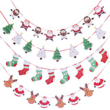 Christmas Banners Flags Hanging Bunting Garland 4 Pcs Paper Christmas Door Wall Window Hanging Decoration Ornaments Home Office Hotel Party Scene Decoration Supplies