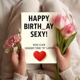 Husband Birthday Card & Funny Birthday Card For Husband From Wife - Handmade Knitted Heart Greeting Card For Him