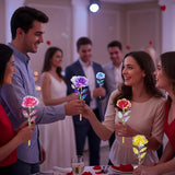 6 Pcs Valentines Galaxy Rose Light Up Rose Led Flower Gifts Colorful Artificial Rainbow Crystal Flower For Lover Girlfriend Mom Her Mother'S Day Birthday Wedding Gift, 9.84 Inches (Multicolor)