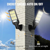 4 Pack 108 LED Solar Street Lights 6500K Motion Sensor Remote IP65 Waterproof Flood Lights