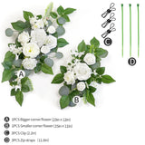 (Pack Of 2 Artificial Flowers Decorations, Wedding Flowers, Wedding, Banquet, Party, Reception Entrance Welcome Sign And Background Decoration(White)