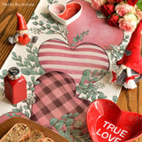 Pink Eucalyptus Hearts Valentine'S Table Runner, Anniversary Holikitchen Dining Table Decoration For Home Party Decor 13X90 Inch