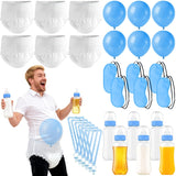 6 Sets Baby Bottles For Baby Shower Game, Bottle Chug Baby Shower Games Plastic Baby Bottle For Feeding Blindfold Party Game Set Funny Diaper Change Eye Mask Award Race Game