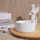 20Oz Large White Scented Candle For Women – Vanilla Dreamscape, 3 Wick Non Toxic Soy Candle, Matte Ceramic Jar, Luxury Home Fragrance, Elegant Winter Décor & Premium Valentines Day Gift