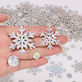 Snowflake Confetti - 300 Pcs Glitter Christmas Confetti For Winter Wonderland Party Decorations, Holographic Snow For Winter Wonderland Baby Shower Decorations