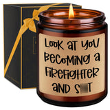 Candle, Firefighter Gifts For Men, Women - Fire Fighter Accessory, Fireman Gifts For Men - Funny Firefighter Academy Graduation, Valentines Day Ideas For Firefighters, Firemen, Fire Department