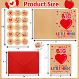 Treasure Cove Valentines Day Cards for Teachers Kraft Happy Valentine's Day Cards with Envelopes for Teachers Appreciation Gift 12Pcs