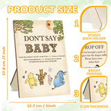 2Pcs Winnie The Pooh Baby Shower Decorations-Baby Shower Games-Baby Shwoer Party Decor-Baby Shower Table Sign Centerpieces-Baby Shower Games Pooh Birthday Supplies Party Decorations
