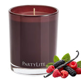PartyLite Mulberry Scented Escential Jar Candle, Black Currant, BlackBerry, Mulberry & Pomegranate, 7.75oz, 1-Wick Aromatherapy Glass Jar, Reusable, 50 Hour Burn Time