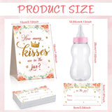Guess How Many Baby Shower Game Sign With 50 Cards Pink Floral Greenery Big Baby Bottles Decorations 2.76 X 2.76 X 8.27 Inch Giant Bottles For Girl Boy Party Games Favor Gift(Cute Style)
