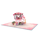 3D Sweet Love Pop Up Card With Notecard – Romantic Valentine Anniversary Market Cart – Thinking Of You Gift For Wife Husband Girlfriend Boyfriend – Alternative To Flowers – 5 X 7 Inch