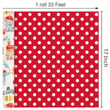 Gift Wrapping Paper Roll, 17 Inch X 33 Feet Cute Elephant Firefighter Wrap Paper With Polka Dot For Birthday Party Boys Girls Baby Shower