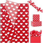 60 Sheets Love Heart Tissue Paper, 20X14 Inches Valentine'S Day Red White Heart Printed Wrapping Tissue Love Decorative Art Tissue For Wedding Anniversary Party Decor (Red)