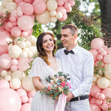 Pink Balloon Arch Kit 124Pcs Pink And White Balloon Arch Garland Kit Pastel Pink Light Pink Sand White Balloons For Baby Shower Bridal Shower Wedding Anniversary Birthday Party Decorations