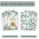 Baby Shower Scratch Off Game, Oh Baby Eucalyptus Neutral Boy Girl Lucky Draw Card, Party Activities, Decorations, And Supplies Set Of 50-Sc32W